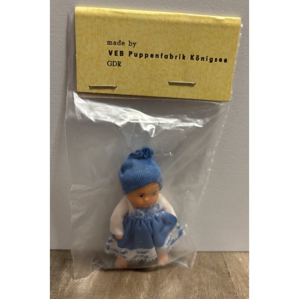 Vintage VEB Puppenfabrik Konigsee GDR 3" Miniature Rubber New In Package